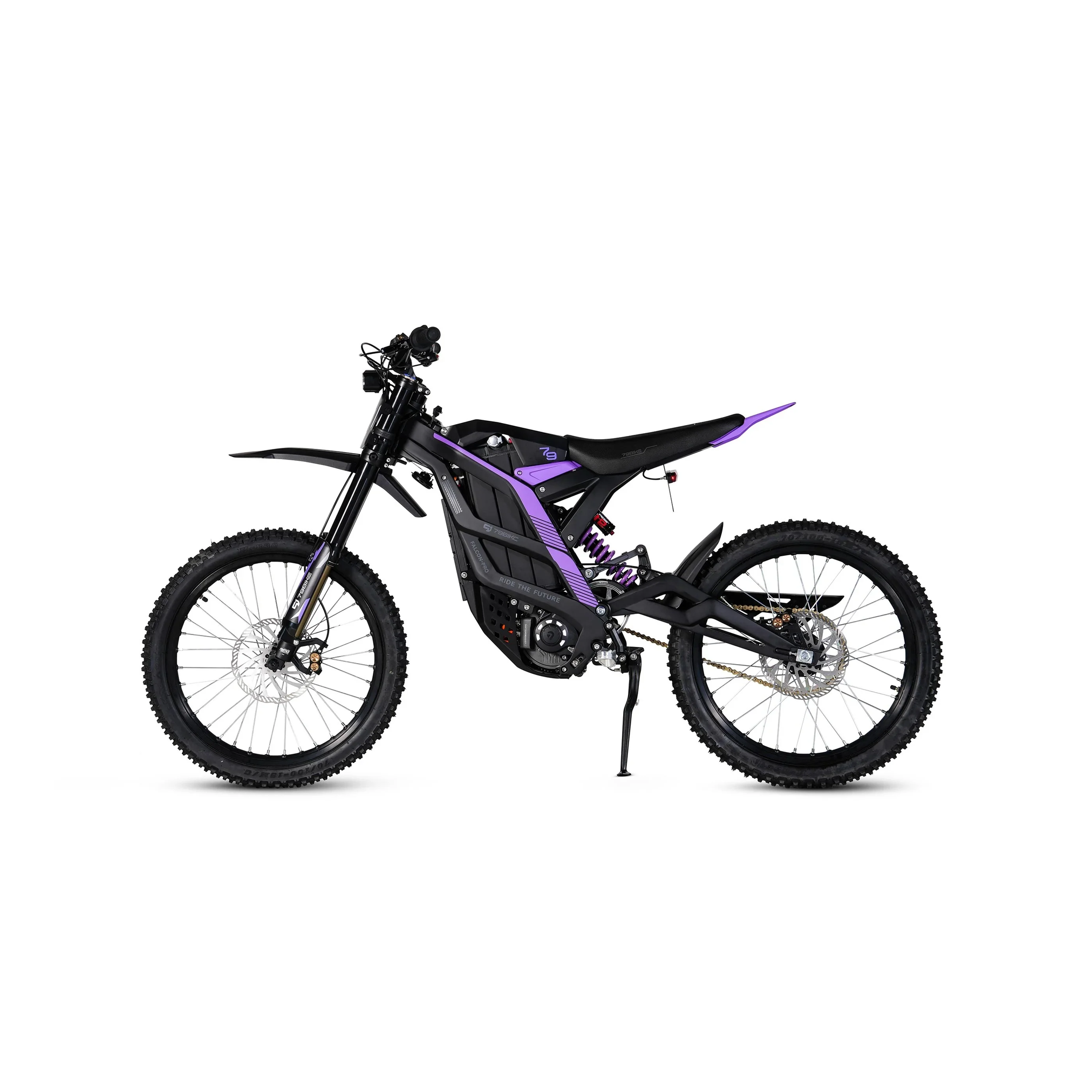79BIKE Falcon Pro black and purple off-road electric dirt bike