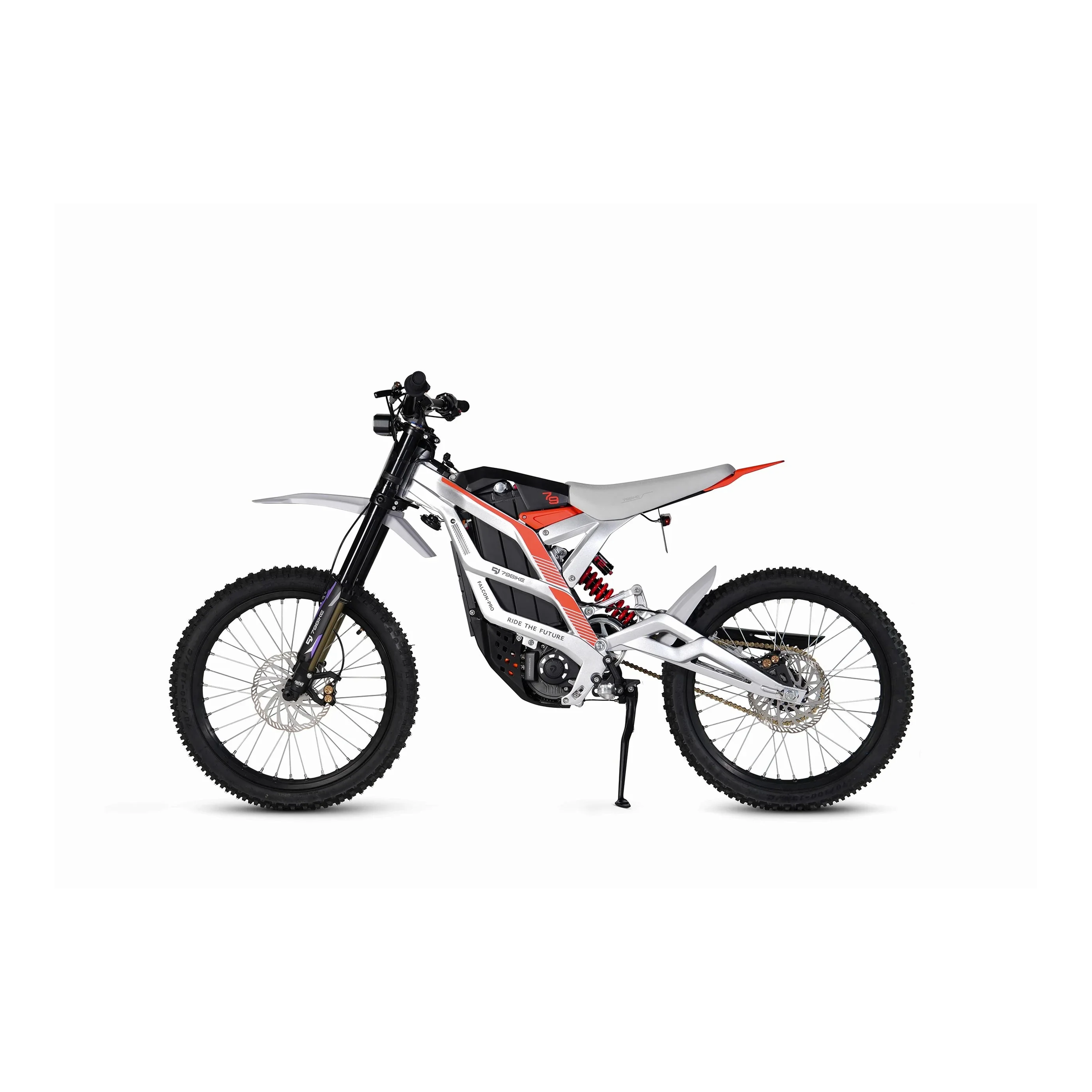 79BIKE Falcon Pro white and red 72V electric dirt bike