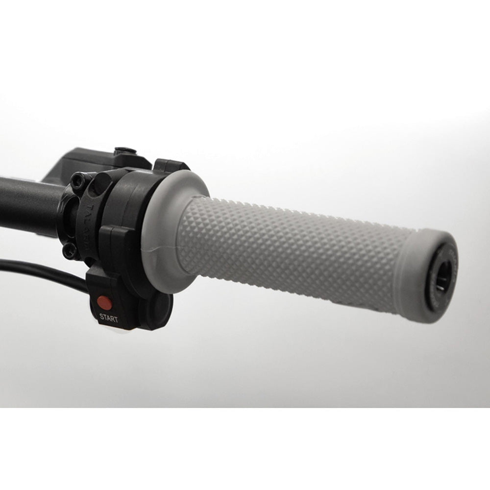 Talaria STING throttle grip with start button, designed for precise control and responsive off-road performance