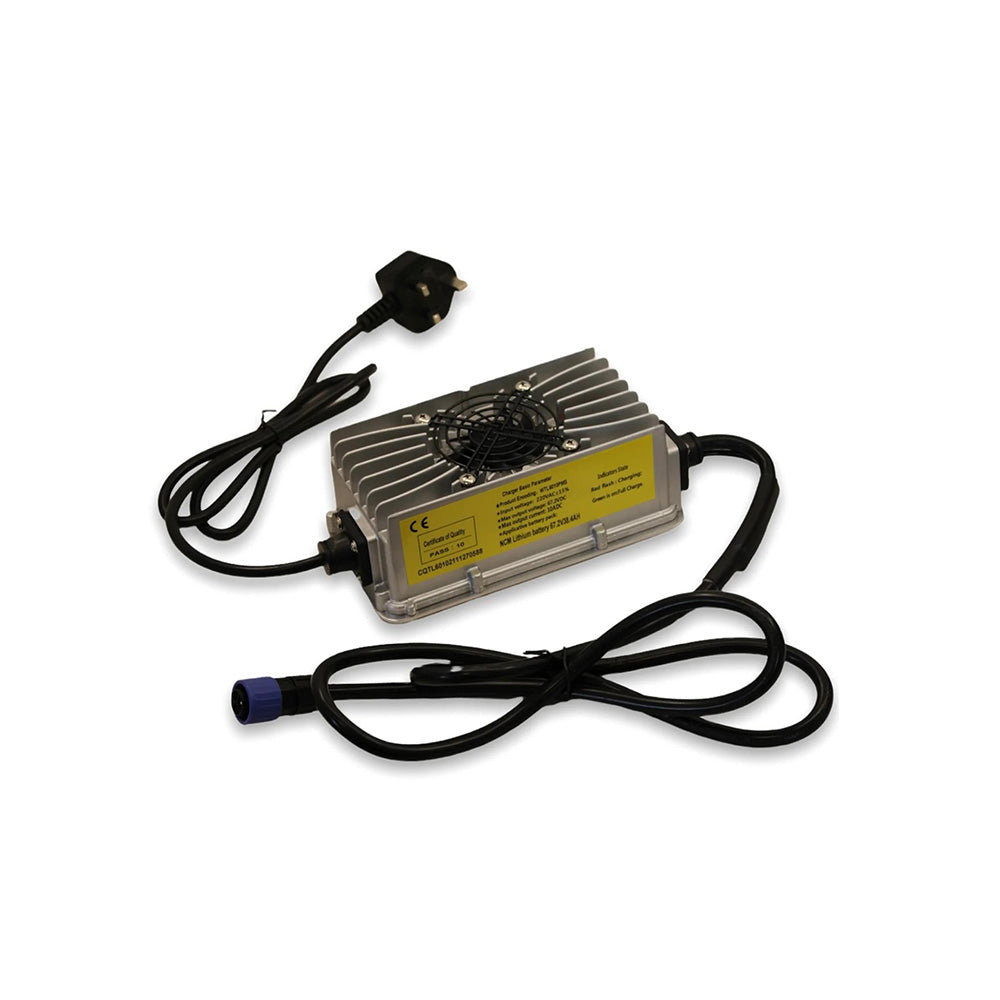 Talaria STING fast charger, designed for efficient and safe recharging of the high-capacity battery pack for off-road use